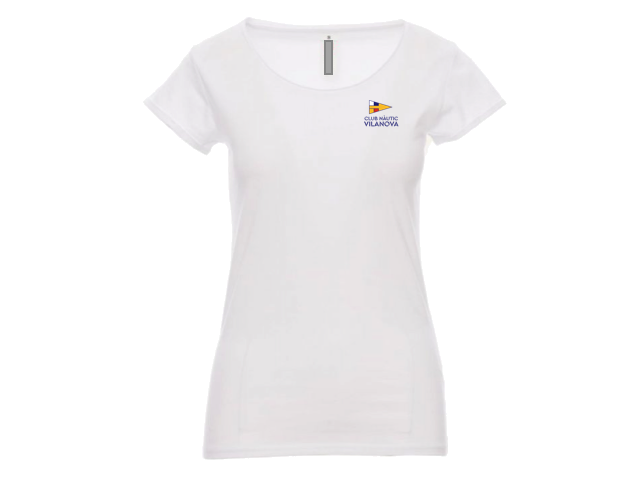 W Camiseta Crew Algodón Blanca